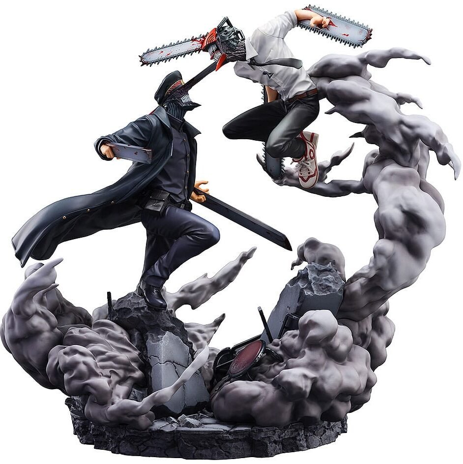 figurine chainsaw man & samurai sword